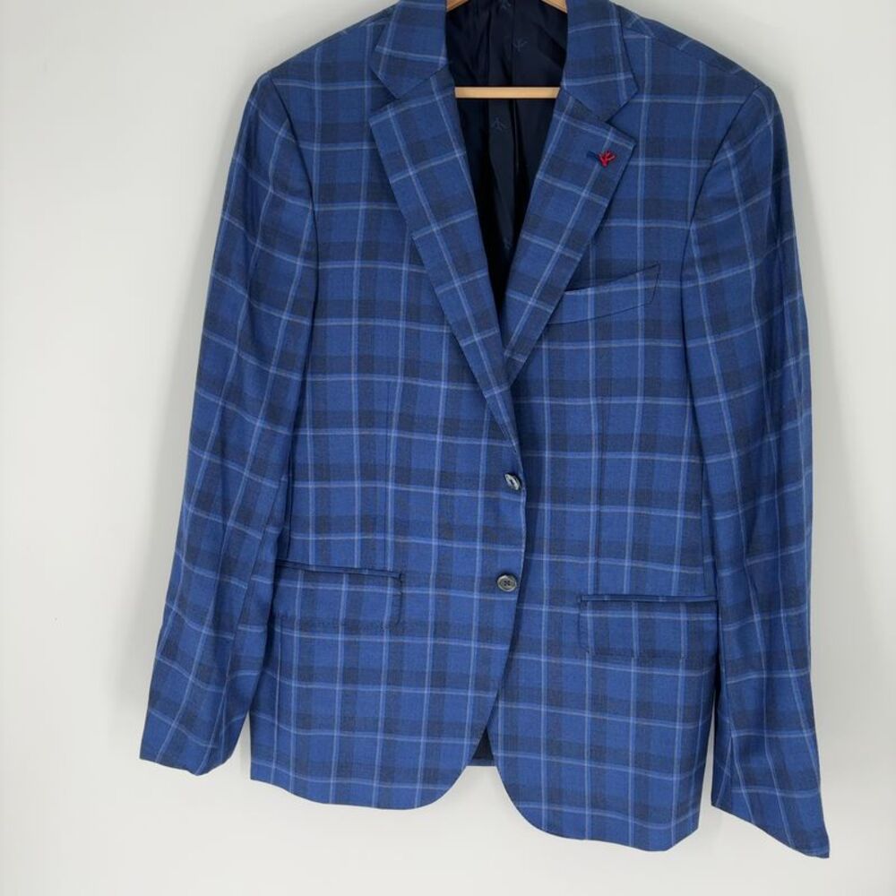 Isaia Windowpane Sport Coat Blazer